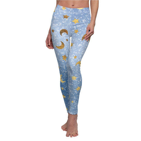 Women's Cut & Sew Casual Leggings (AOP)**Moon & Stars