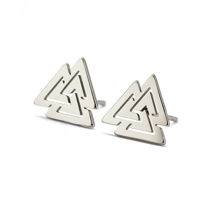 Nordic jewelry personality trendy geometric hollow triangle earrings