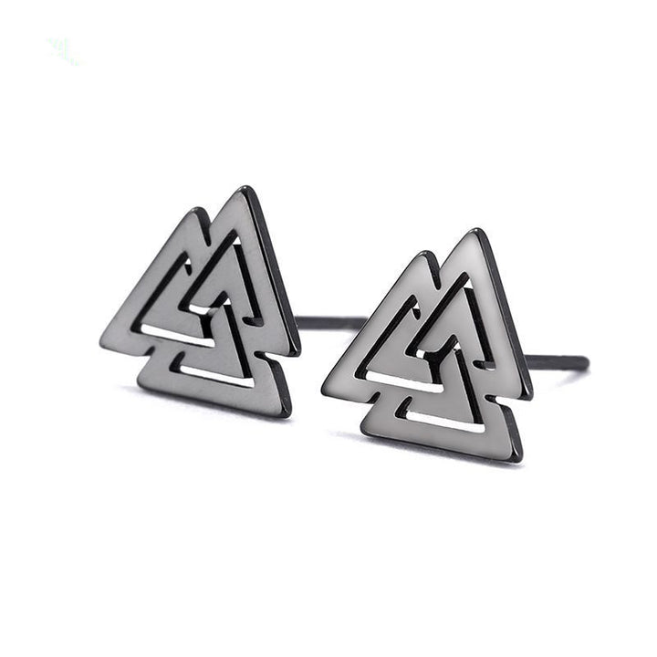 Nordic jewelry personality trendy geometric hollow triangle earrings