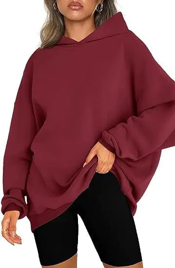 Oversized Women's Hooded Pullover Sweater
