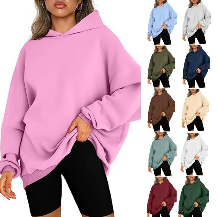 Oversized Women's Hooded Pullover Sweater