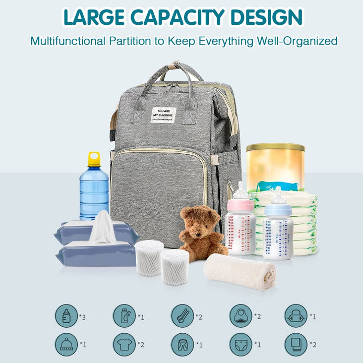 Baby Diaper Backpack/Changing Station/Portable Bed